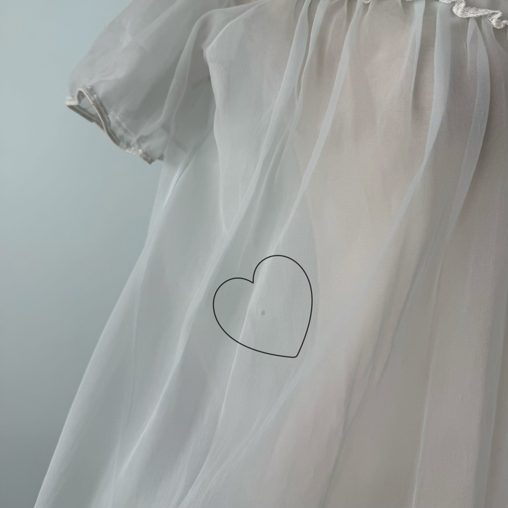 🤍 Rogers Vintage Sheer Peignoir Nightgown Light Blue Embroidered Front & Back 🤍 - Picture 12 of 14
